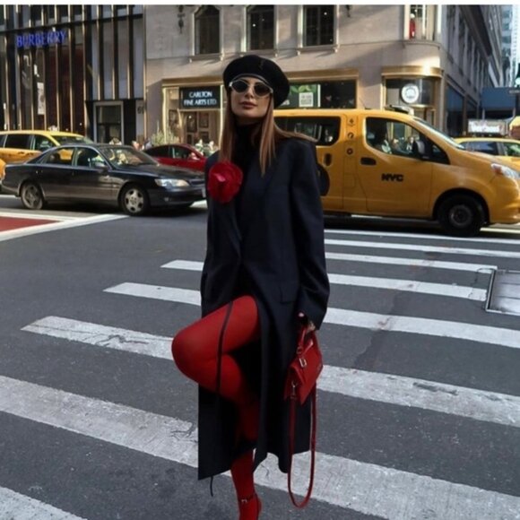 New Zara ZW Collection Oversized Wool Blend Navy Coat XS-S NWT - Picture 5 of 9